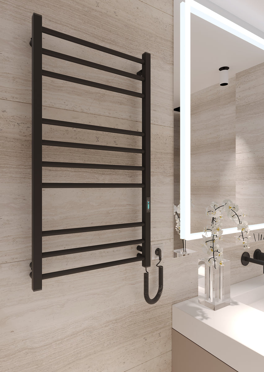 Electric towel rail Ladder Lux 10 Black – Elna Service