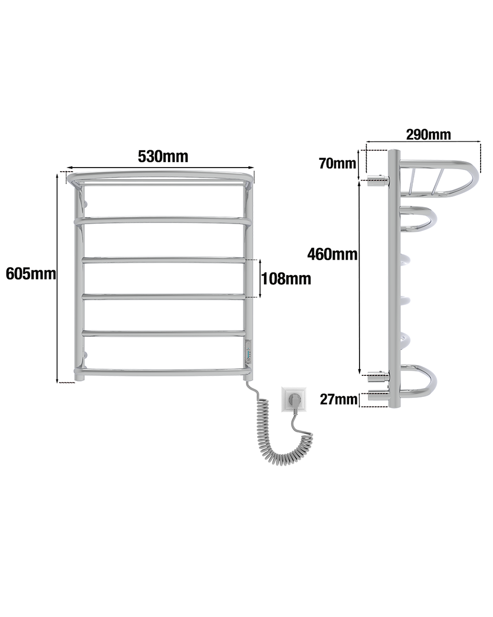 Kaskáda s poličkou 6 Chrome