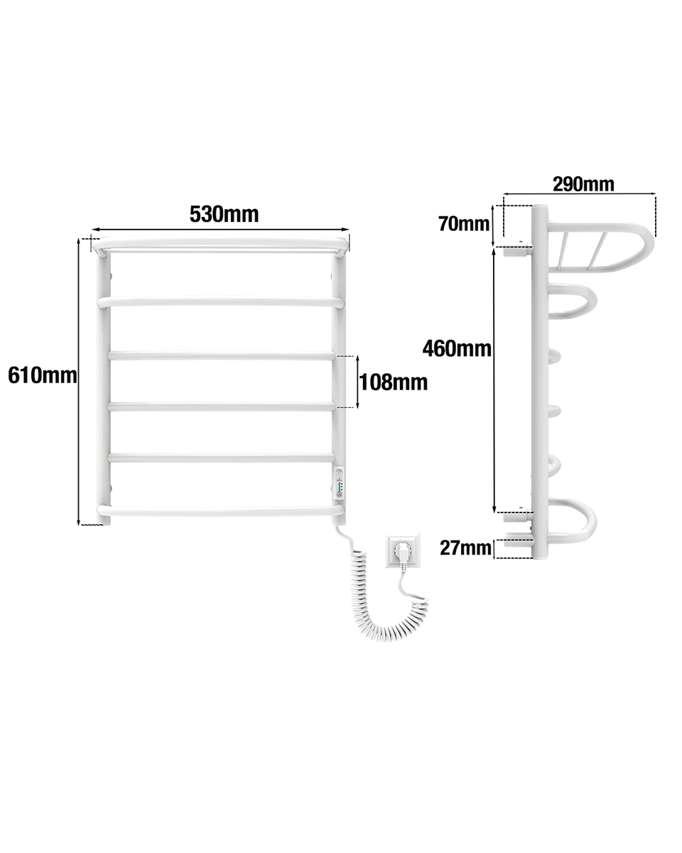 Cascade with Shelf 6 White