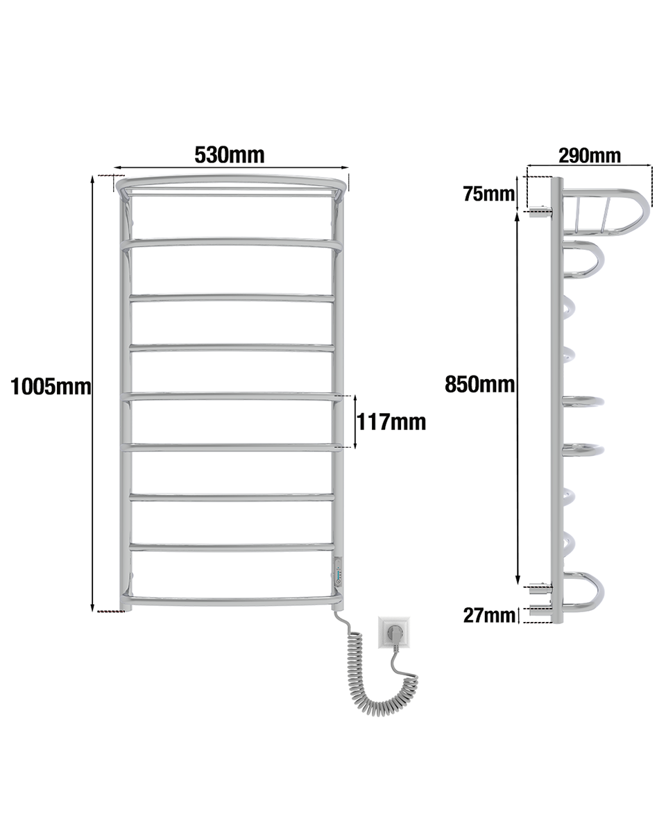 Cascade with Shelf 9 Chrome